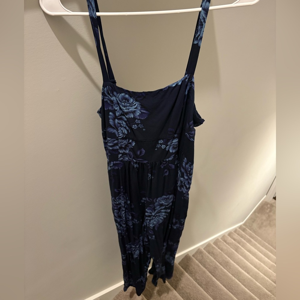 Old Navy Navy Blue Floral Jumpsuit